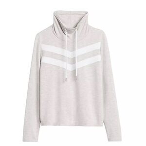 Banana Republic Funnel-Neck Women’s Gray White Baby Terry S